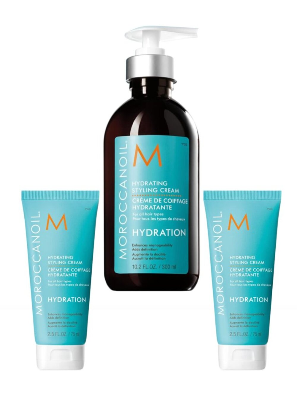 3x NEW Moroccanoil Hydrating Styling Cream BUNDLE 1 x Full Size + 2x Travel Size